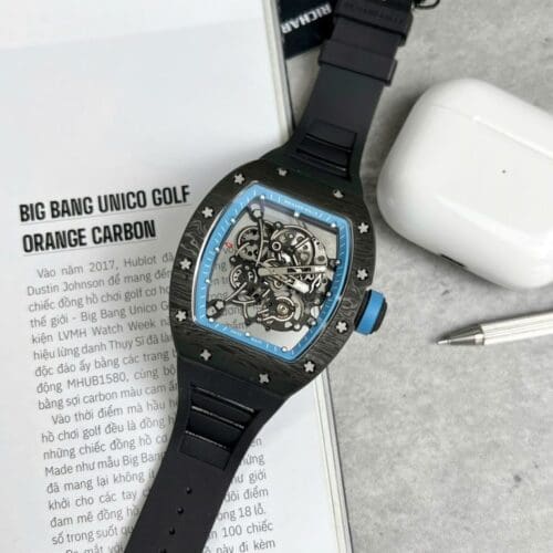 Richard Mille RM055 Full Carbon Case with Rubber Strap